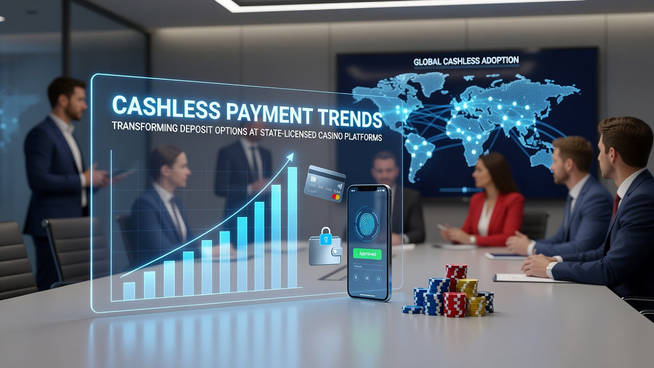Digital payment interfaces displayed on mobile devices used for casino account funding
