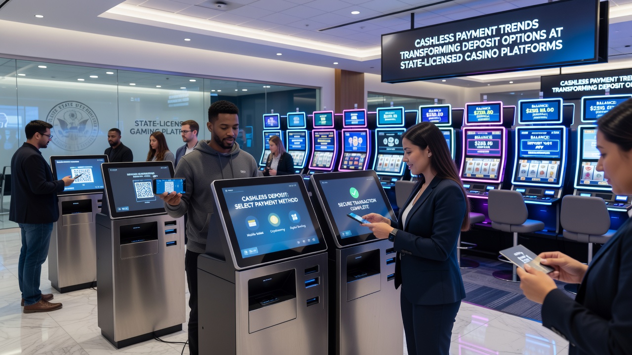 Secure transaction flow showing cashless deposit confirmation screens at a licensed gaming site