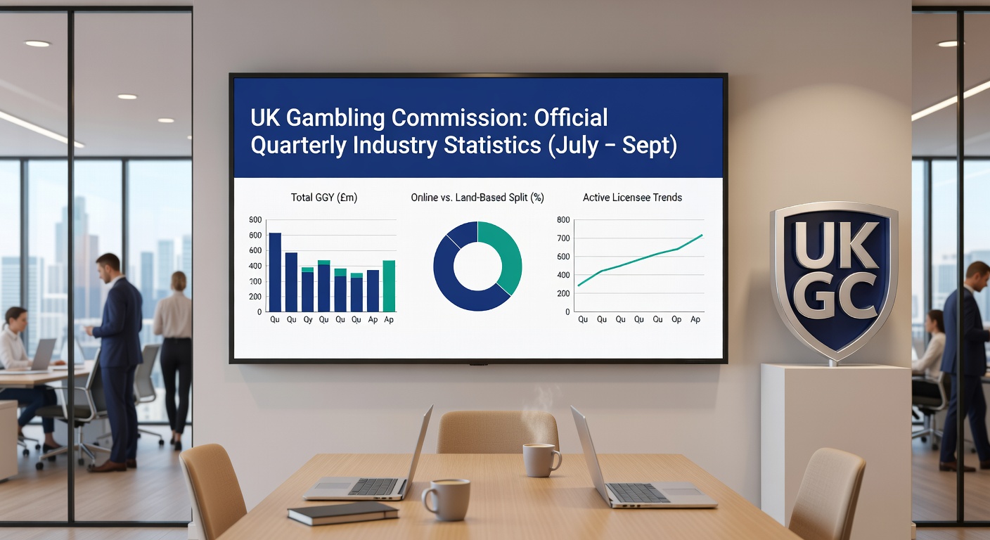 Infographic comparing remote vs land-based GGY in UK gambling for July-September 2025, with pie charts and growth arrows