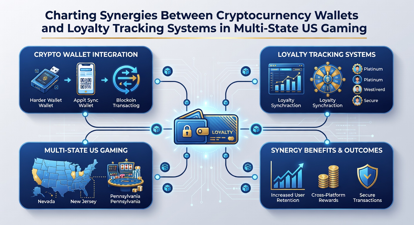 Diagram showing data flow between crypto wallets and loyalty databases in interstate gaming networks