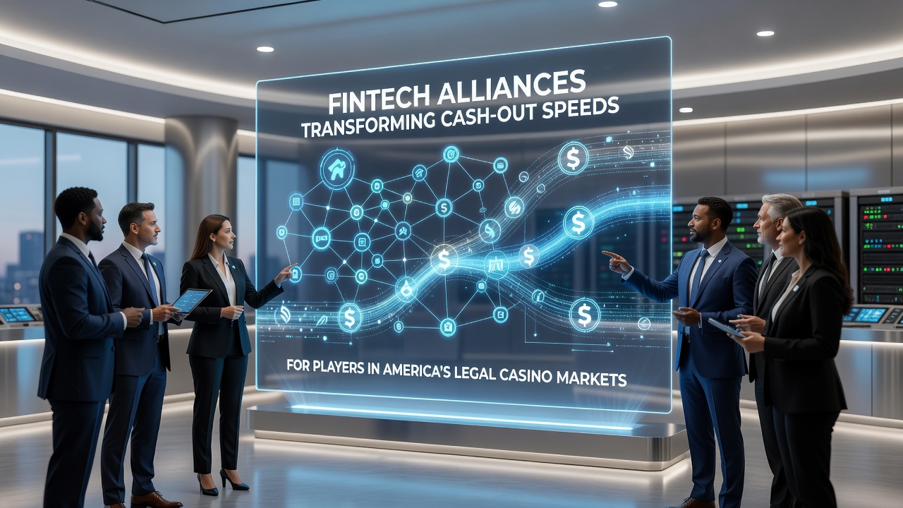 Fintech alliance dashboard showing real-time cash-out processing across US casino platforms