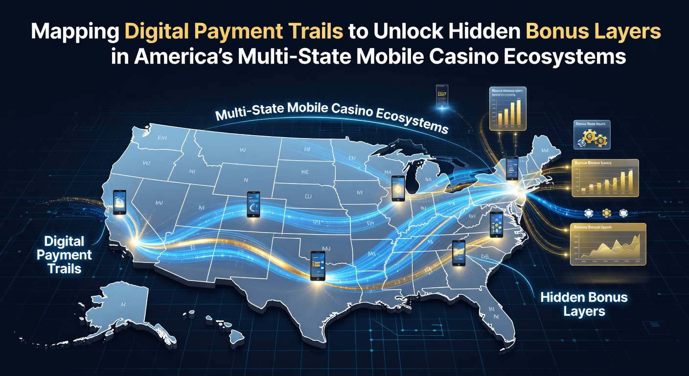Visual representation of digital payment trails flowing through interconnected mobile casino platforms across multiple U.S. states