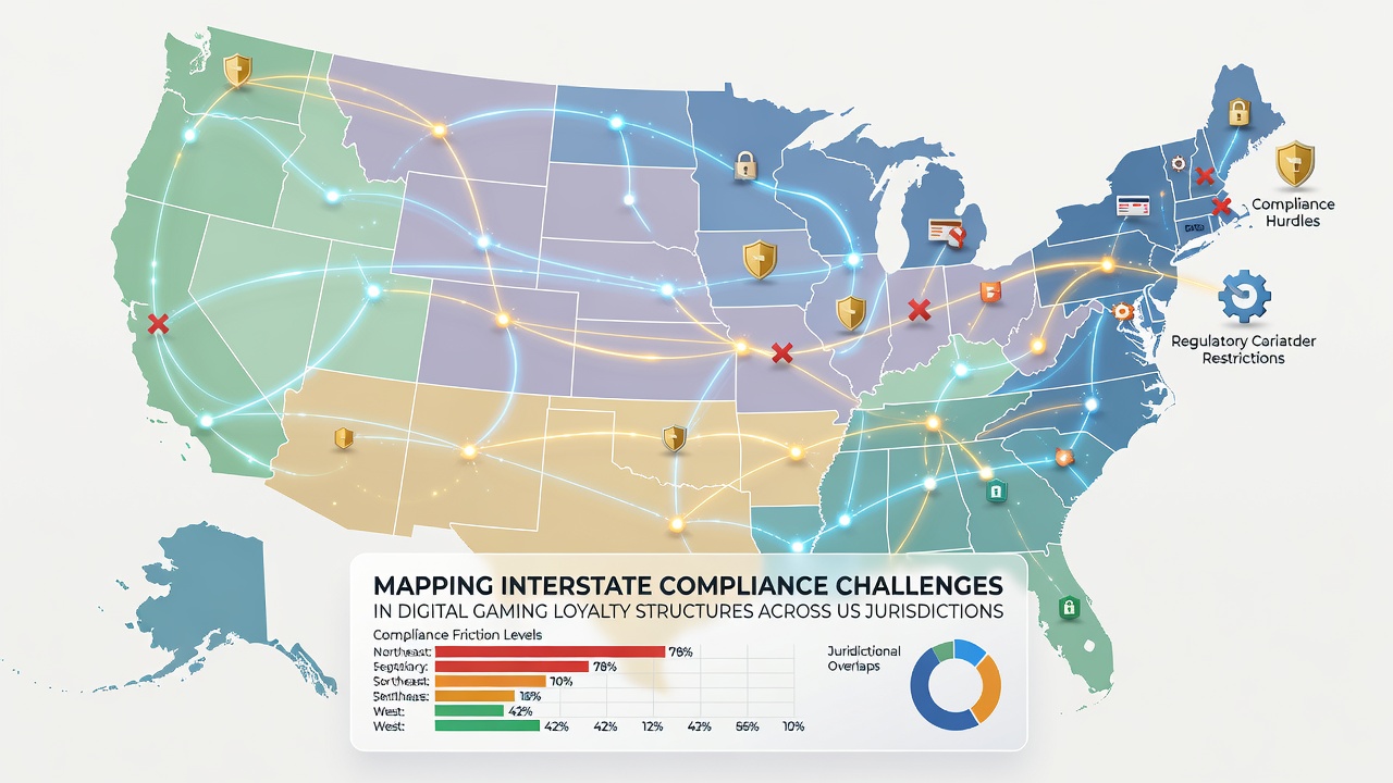 Digital interface showing segmented loyalty databases across state lines