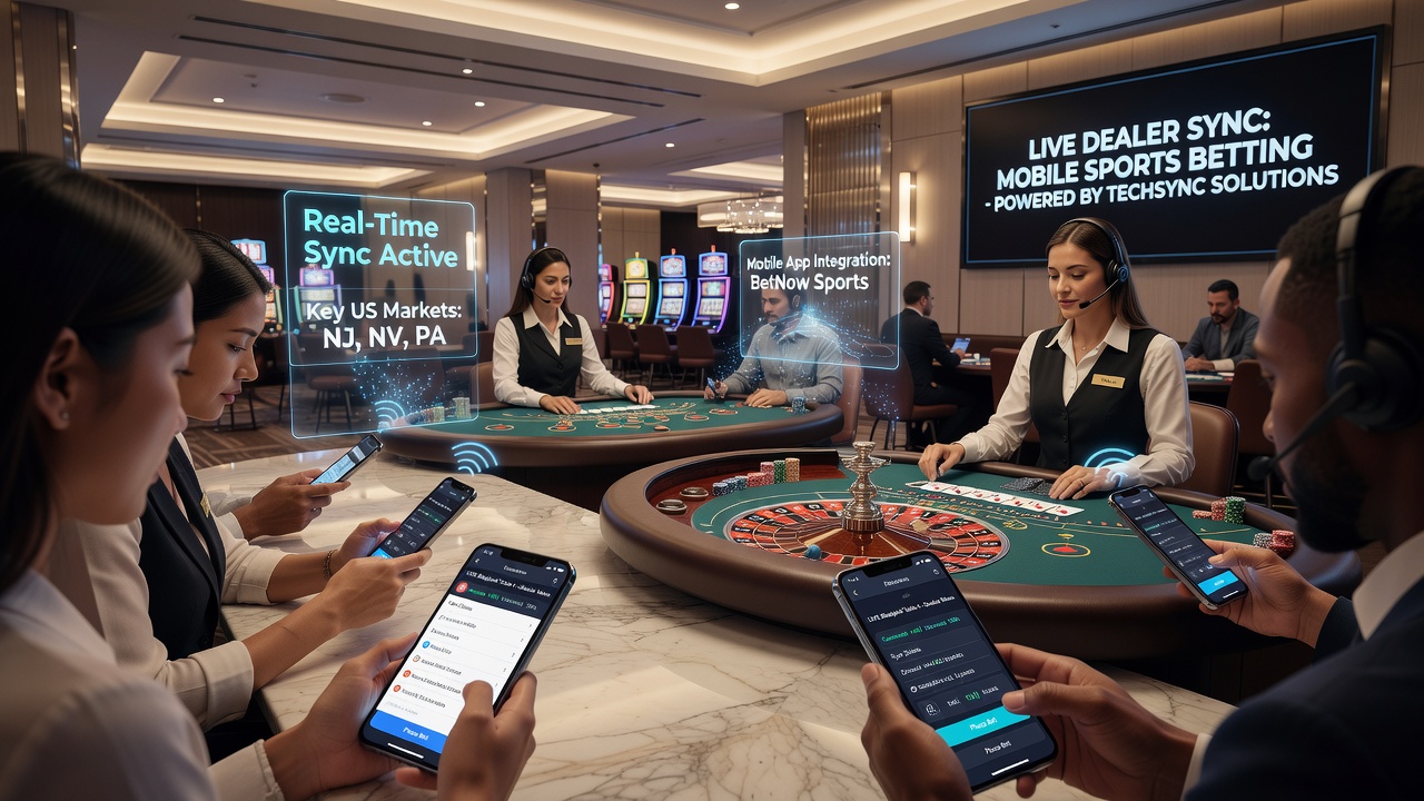 Split-screen view of a live roulette wheel next to a mobile sports betting interface showing NBA game lines and bet slip